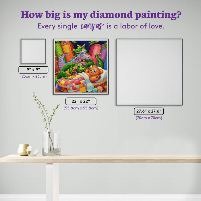 Diamond Painting Sleep Tight 22" x 22" (55.8cm x 55.8cm) / Square with 69 Colors including 3 ABs and 6 Fairy Dust Diamonds / 50,176
