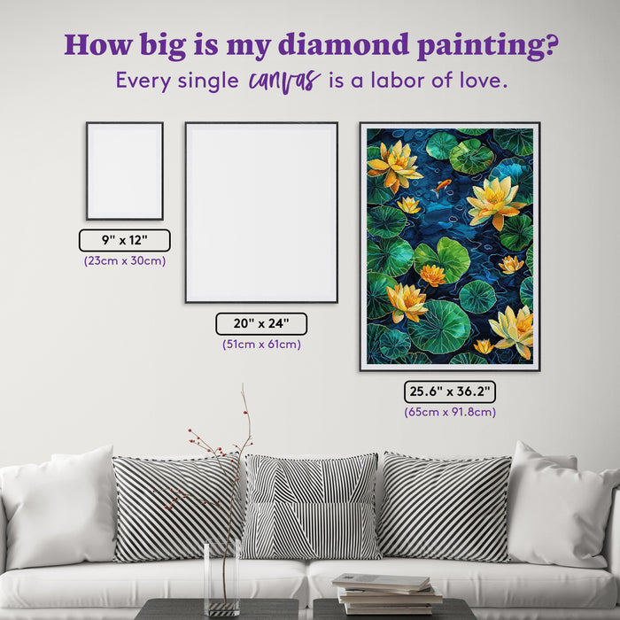 Diamond Painting Small Fish Big Pond 25.6" x 36.2" (65cm x 91.8cm) / Square with 66 Colors including 3 ABs and 3 Fairy Dust Diamonds / 96,309