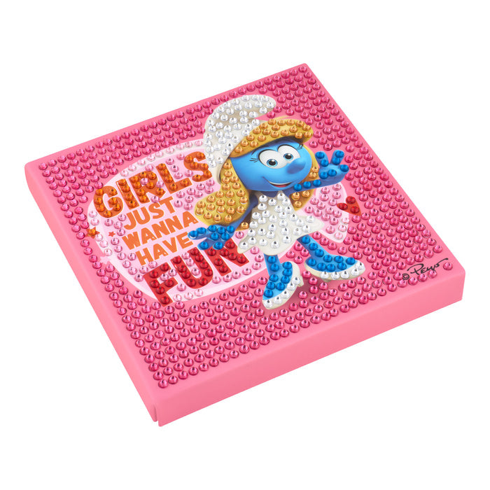 Diamond Painting Smurfette Fun Vibes - Easy Gem™ Sparkle Board 6" x 6" (15cm x 15cm) / Round with 8 Colors including 8 Iridescent Diamonds / 718