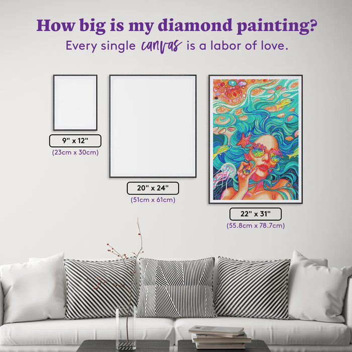 Diamond Painting Somewhere Over the Rainbow 22" x 31" (55.8cm x 78.7cm) / Round With 52 Colors Including 4 ABs and 2 Fairy Dust Diamonds / 55,919