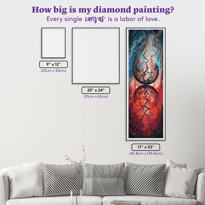 Diamond Painting Soul Duality 17" x 53" (42.8cm x 134.4cm) / Square with 72 Colors including 4 ABs and 1 Frosted Diamond and 1 Fairy Dust Diamond / 92,880