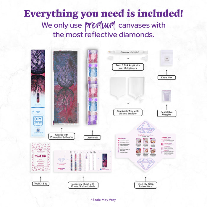 Diamond Painting Soul Inception 17" x 52" (42.8cm x 132cm) / Square with 56 Colors including 3 ABs and 2 Fairy Dust Diamonds / 91,160