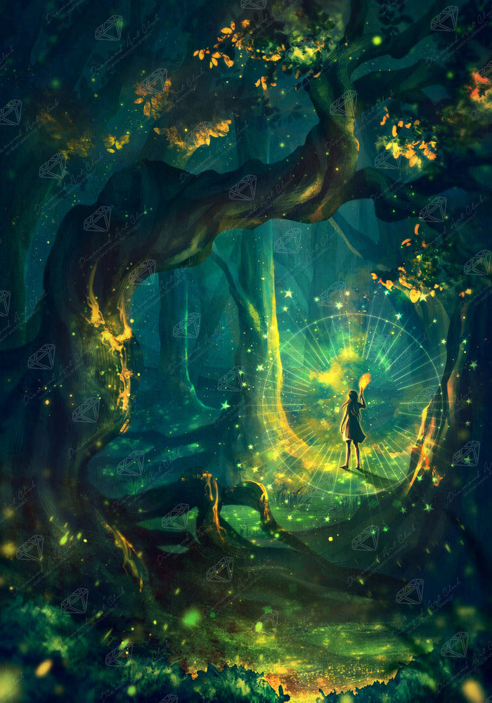 Diamond Painting Spark of Fireflies 25.6" x 36.6" (65cm x 92.8cm) / Square with 43 Colors Including 2 ABs and 3 Fairy Dust Diamonds / 97,353