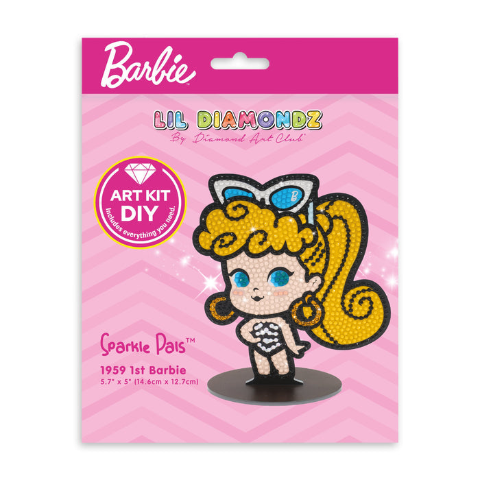 Diamond Painting Sparkle Pals™ - 1959 1st Barbie™ 5.7" x 5" (14.6cm x 12.7cm) / Round with 9 Colors Including 1 AB and 1 Electro Diamond and 1 Fairy Dust Diamond / 965