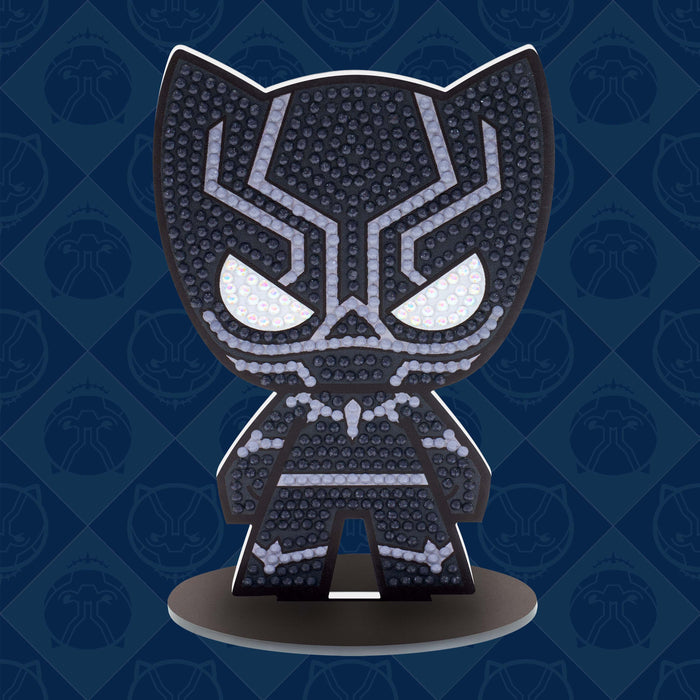 Diamond Painting Sparkle Pals™ - Black Panther™ 5.6" x 3.6" (14.3cm x 9.2cm) / Round with 3 Color Including 1 AB and 1 Fairy Dust Diamond / 691