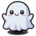 Diamond Painting Sparkle Pals™ - Ghostly Hugs 5.5" x 5.5" (14cm x 14cm) / Round with 4 Colors including 1 AB and 2 Fairy Dust Diamonds / 1,020