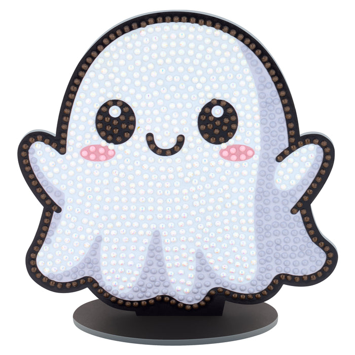 Diamond Painting Sparkle Pals™ - Ghostly Hugs 5.5" x 5.5" (14cm x 14cm) / Round with 4 Colors including 1 AB and 2 Fairy Dust Diamonds / 1,020