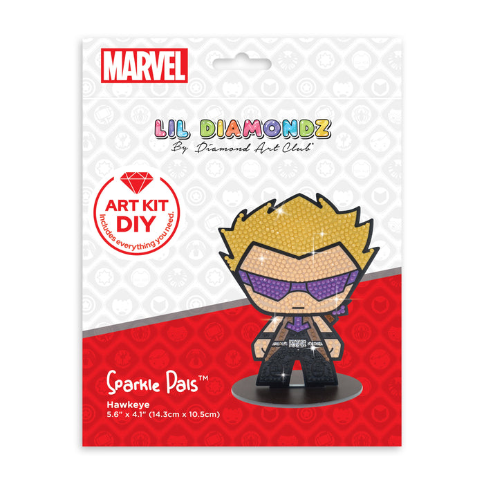 Diamond Painting Sparkle Pals™ - Hawkeye 14.3x10.5cm / Round with 4 Colors Including 1 Electro Diamond and 2 Fairy Dust Diamonds / 664