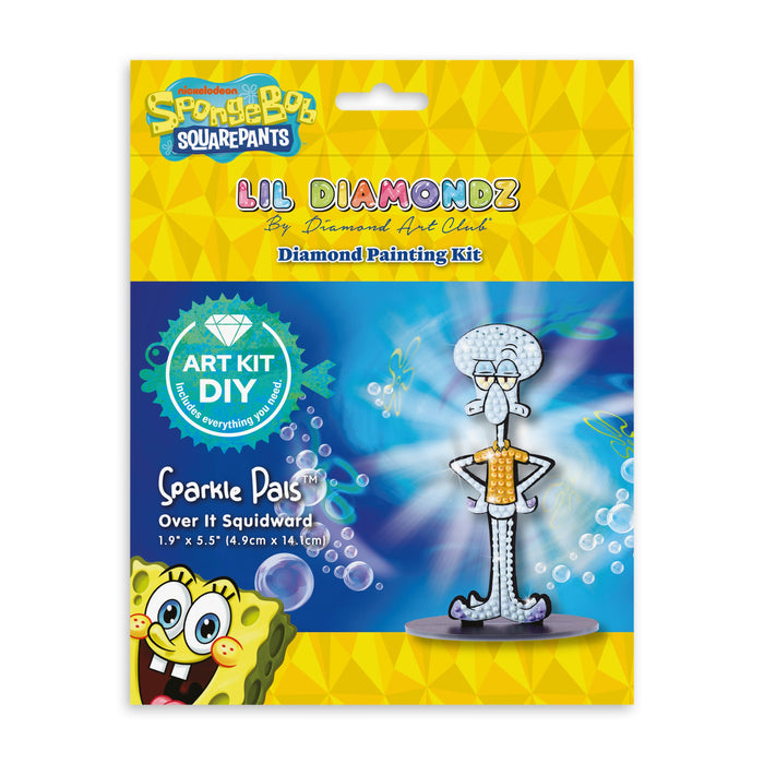 Diamond Painting Sparkle Pals™ - Over It Squidward 1.9" x 5.5" (4.9cm x 14.1cm) / Round with 5 Colors Including 1 AB and 2 Fairy Dust Diamonds / 220