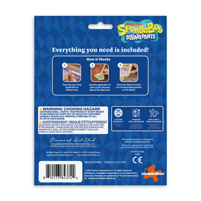 Diamond Painting Sparkle Pals™ - Over It Squidward 1.9" x 5.5" (4.9cm x 14.1cm) / Round with 5 Colors Including 1 AB and 2 Fairy Dust Diamonds / 220