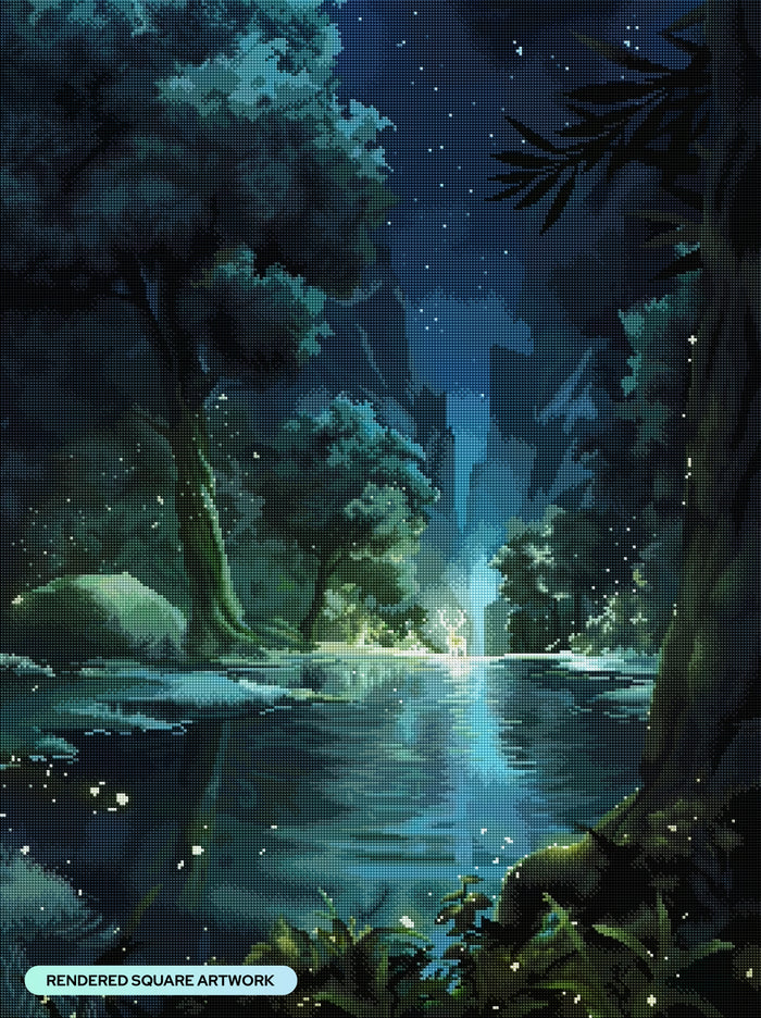 Diamond Painting Spirit of the Forest 25.6" x 34.3" (65cm x 86.9cm) / Square with 43 Colors including 2 ABs and 2 Fairy Dust Diamonds / 91,089