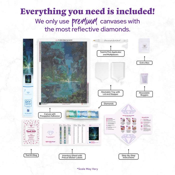 Diamond Painting Spirit of the Forest 25.6" x 34.3" (65cm x 86.9cm) / Square with 43 Colors including 2 ABs and 2 Fairy Dust Diamonds / 91,089