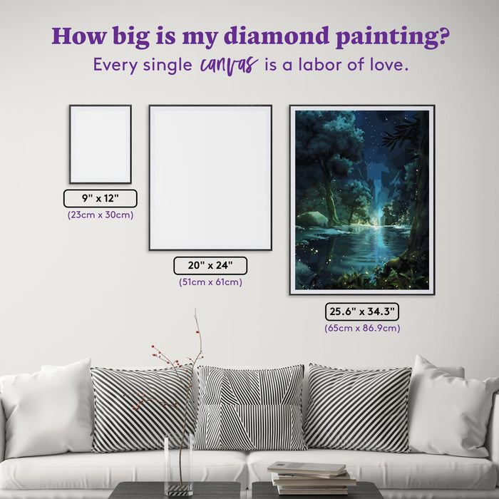 Diamond Painting Spirit of the Forest 25.6" x 34.3" (65cm x 86.9cm) / Square with 43 Colors including 2 ABs and 2 Fairy Dust Diamonds / 91,089