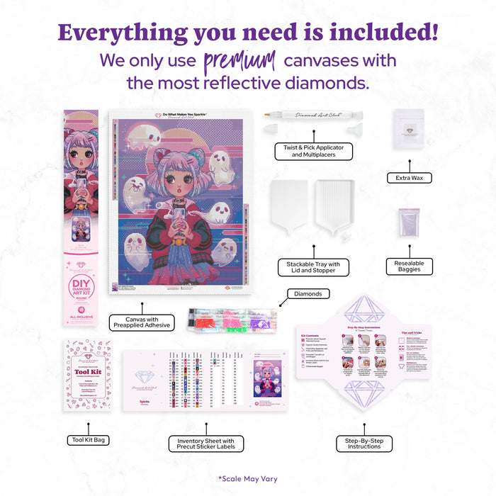 Diamond Painting Spirits 22" x 29" (55.6cm x 73.7cm) / Round with 54 Colors including 3 ABs and 3 Fairy Dust Diamonds / 54,136