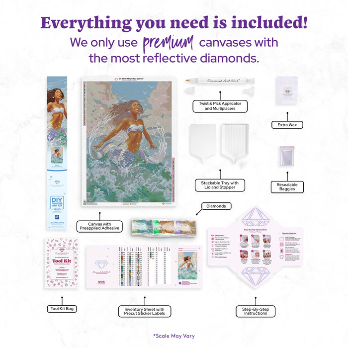 Diamond Painting Splash 27.6" x 39" (69.9cm x 98.8cm) / Square with 55 Colors including 1 AB and 6 Fairy Dust Diamonds / 111,557