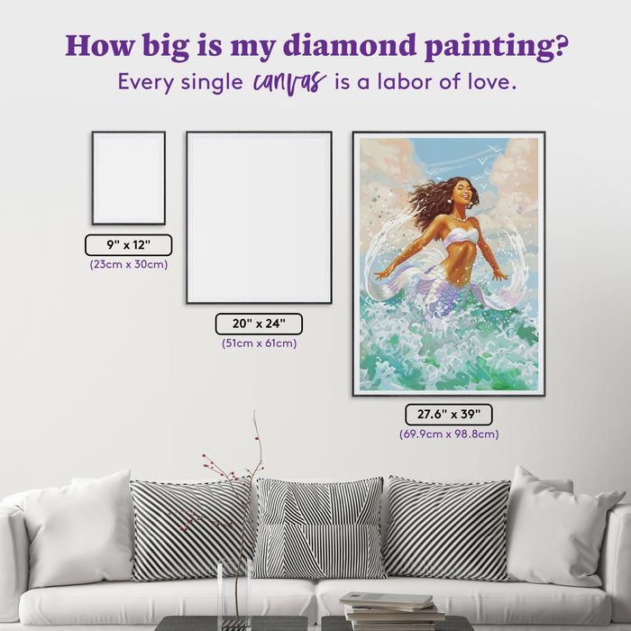 Diamond Painting Splash 27.6" x 39" (69.9cm x 98.8cm) / Square with 55 Colors including 1 AB and 6 Fairy Dust Diamonds / 111,557