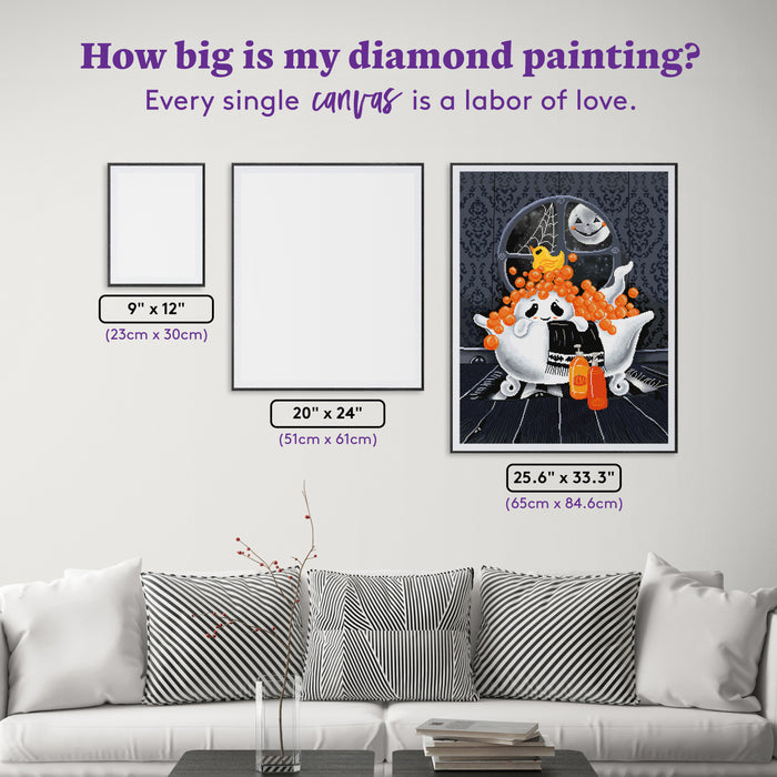 Diamond Painting Spooky Bubble Bath 25.6" x 33.3" (65cm x 84.6cm) / Square with 32 Colors including 3 ABs and 3 Fairy Dust Diamonds / 88,740
