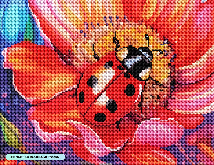 Diamond Painting Spotted in Spring 17" x 13" (42.7cm x 33cm) / Round with 54 Colors including 1 AB and 3 Fairy Dust Diamonds / 18,600