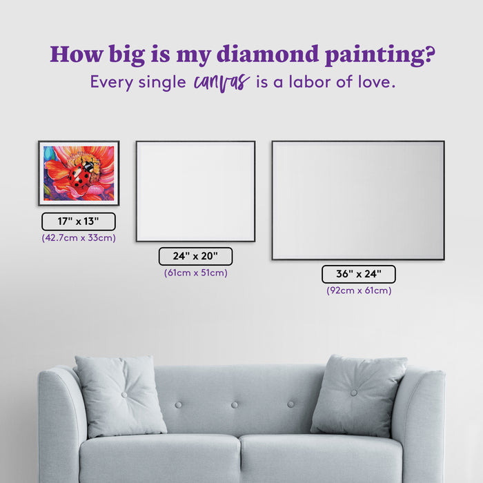 Diamond Painting Spotted in Spring 17" x 13" (42.7cm x 33cm) / Round with 54 Colors including 1 AB and 3 Fairy Dust Diamonds / 18,600