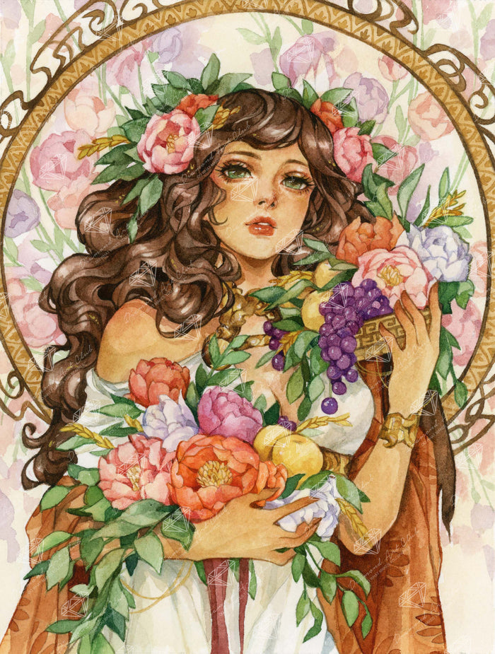 Diamond Painting Spring Awakening 22" x 29" (55.6cm x 73.5cm) / Round with 82 Colors including 1 AB and 1 Electro Diamond and 1 Iridescent Diamond  and 6 Fairy Dust Diamonds / 53,934