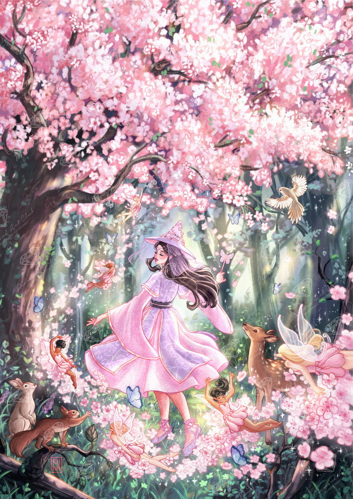 Diamond Painting Spring Witch 27.6" x 39" (69.9cm x 98.8cm) / Square with 87 Colors including 3 ABs and 5 Fairy Dust Diamonds / 111,557
