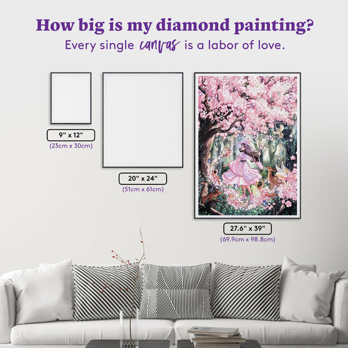 Diamond Painting Spring Witch 27.6" x 39" (69.9cm x 98.8cm) / Square with 87 Colors including 3 ABs and 5 Fairy Dust Diamonds / 111,557