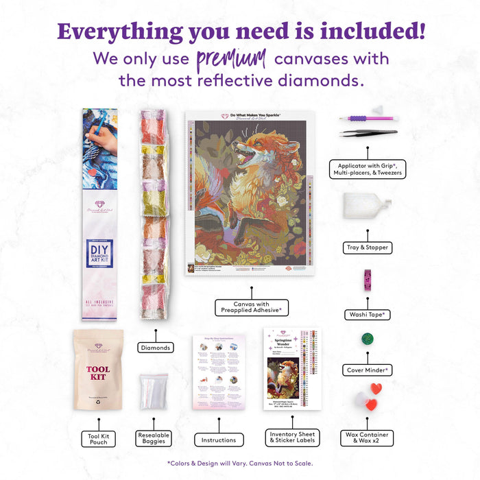 Diamond Painting Springtime Wonder 17" x 22" (42.8cm x 55.8cm) / Square With 52 Colors Including 4 ABs / 38,528