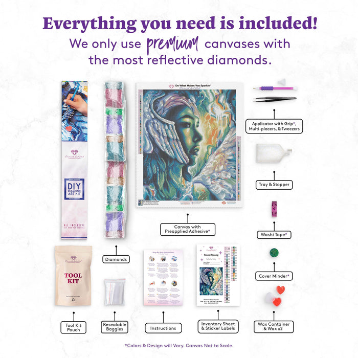 Diamond Painting Stand Strong 20" x 24" (50.8cm x 60.8cm) / Square with 53 Colors including 2 ABs and 2 Fairy Dust Diamonds / 49,776