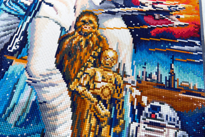 Diamond Painting Star Wars™ Movie Poster 27.6" x 41.3" (69.9cm x 104.8cm) / Square with 59 Colors including 2 ABs and 3 Fairy Dust Diamonds / 118,301