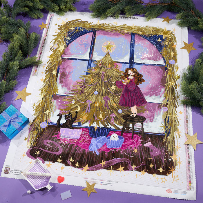 Diamond Painting Starlight Christmas 27.6" x 34.7" (69.9cm x 87.9cm) / Square with 64 Colors including 4 ABs and 1 Iridescent Diamond and 3 Fairy Dust Diamonds / 99,193