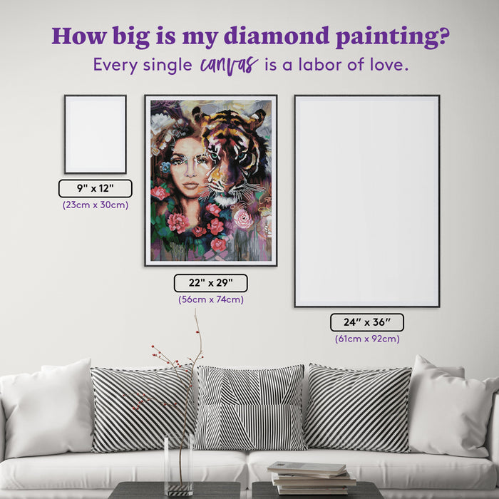 Diamond Painting Steadfast Heart 22" x 29″ (56cm x 74cm) / Round with 66 Colors including 3 ABs / 52,534
