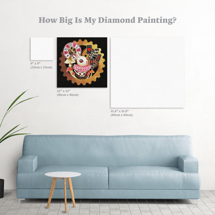 Diamond Painting Steampunk Bunny 22" x 22″ (56cm x 56cm) / Round with 51 Colors including 4 ABs / 39,601