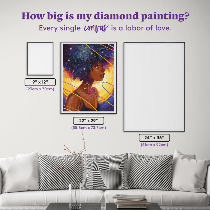 Diamond Painting Stella 22" x 29" (55.8cm x 73.7cm) / Square with 56 Colors including 1 AB and 4 Fairy Dust Diamonds / 66,304