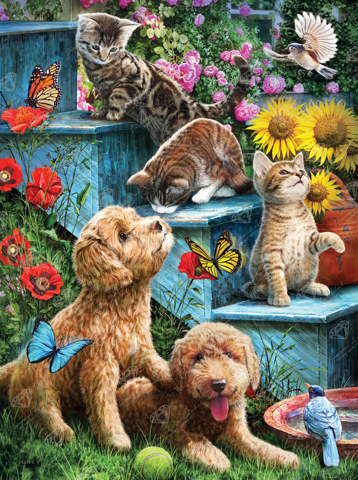 Diamond Painting Step Siblings 27.6" x 37" (70cm x 94cm) / Square with 55 Colors including 3 ABs and 3 Fairy Dust Diamonds / 105,937