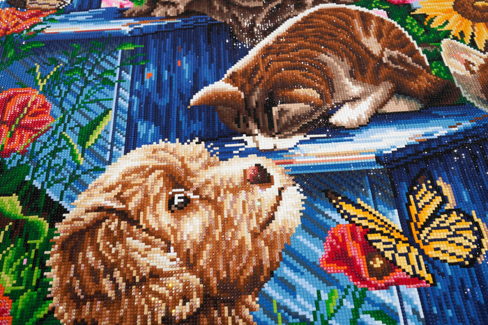 Diamond Painting Step Siblings 27.6" x 37" (70cm x 94cm) / Square with 55 Colors including 3 ABs and 3 Fairy Dust Diamonds / 105,937