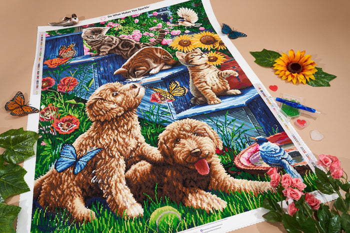 Diamond Painting Step Siblings 27.6" x 37" (70cm x 94cm) / Square with 55 Colors including 3 ABs and 3 Fairy Dust Diamonds / 105,937