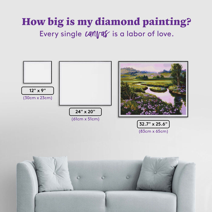 Diamond Painting Still Waters 32.7" x 25.6" (83cm x 65cm) / Square With 67 Colors Including 3 ABs and 1 Fairy Dust Diamond / 86,913