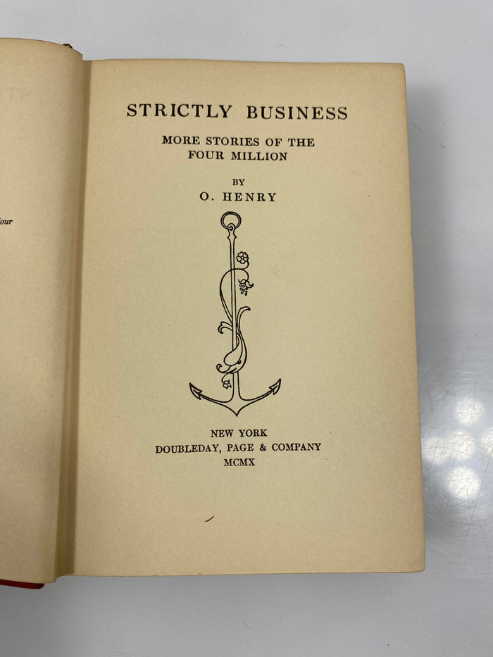 Strictly Business by O. Henry 1910 HC