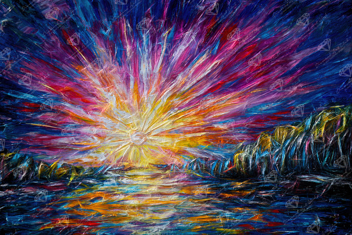 Diamond Painting Sunlight 35.4" x 23.6" (89.9cm x 60cm) / Square with 92 Colors including 4 ABs and 4 Fairy Dust Diamonds / 87,001