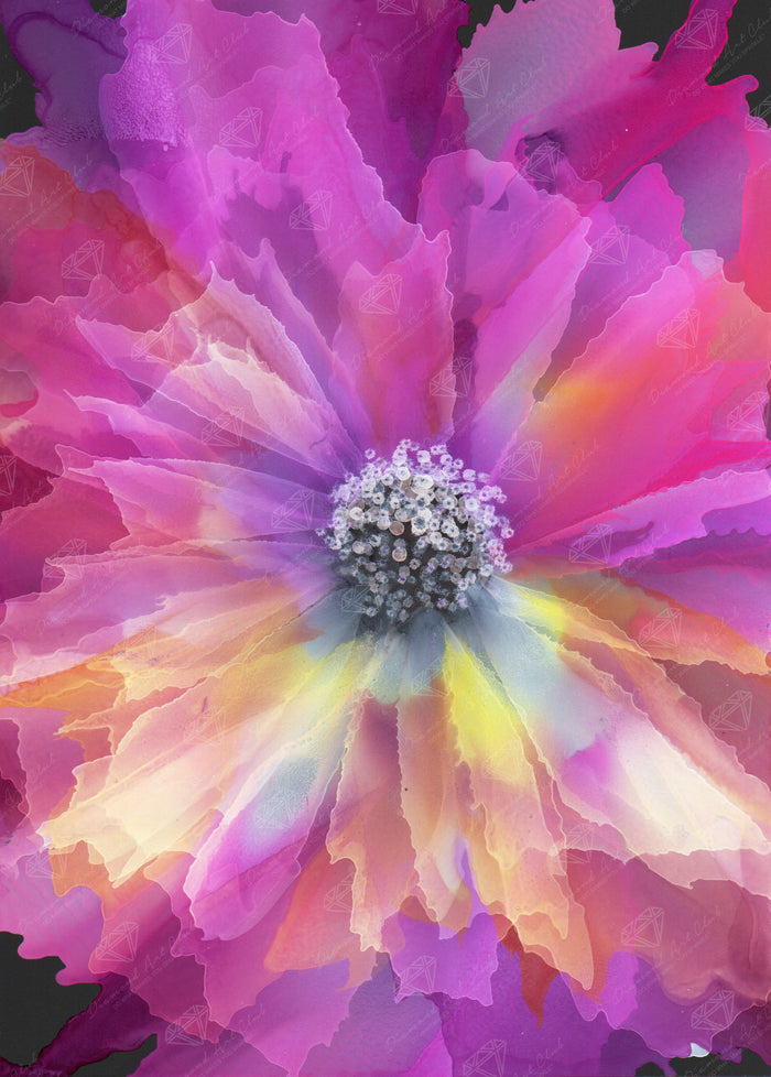 Diamond Painting Sunset Bloom 20" x 28" (50.6cm x 70.7cm) / Round with 71 Colors including 4 ABs and 1 Fairy Dust Diamond / 47,288