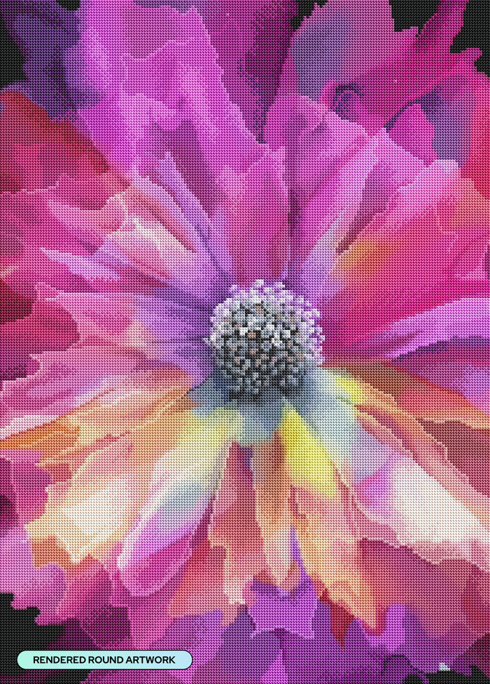 Diamond Painting Sunset Bloom 20" x 28" (50.6cm x 70.7cm) / Round with 71 Colors including 4 ABs and 1 Fairy Dust Diamond / 47,288