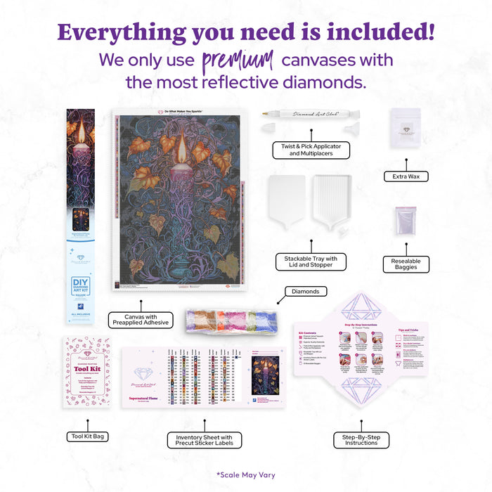 Diamond Painting Supernatural Flame 25.6" x 35.8" (65cm x 90.8cm) / Square with 85 Colors including 5 Fairy Dust Diamonds / 95,265