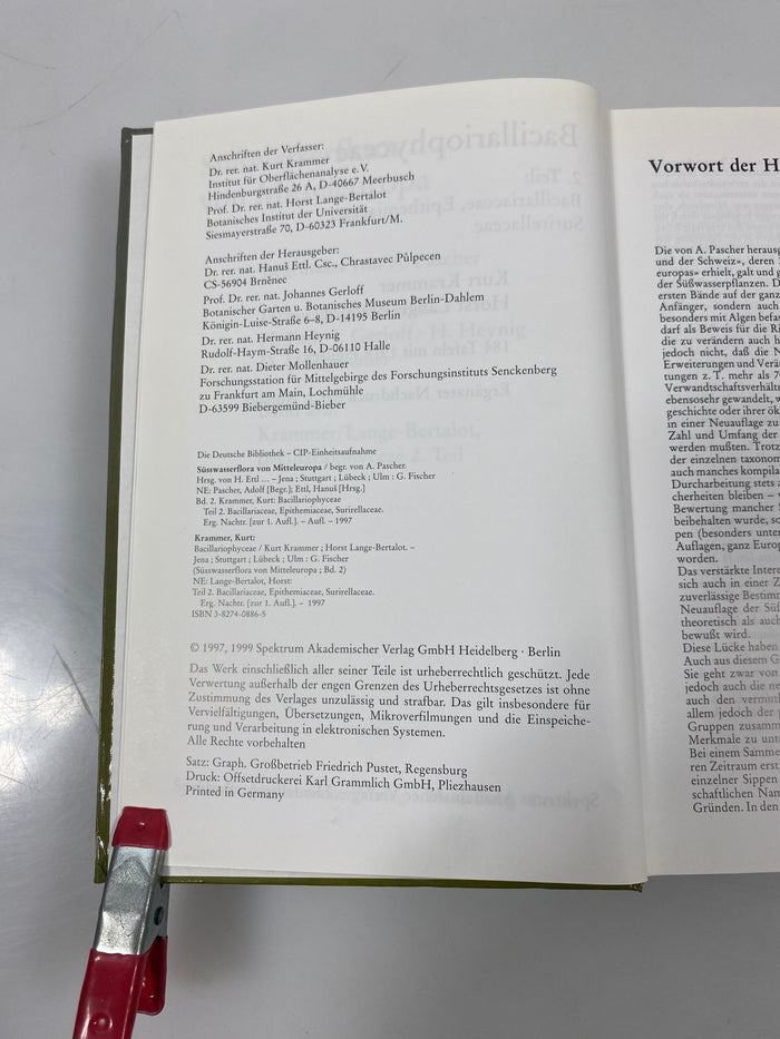 Süßwasserflora von Mitteleuropa Vol. 2 Spektrum Publishing 1999 HC