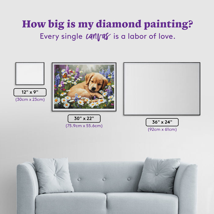 Diamond Painting Sweet Dreams 30" x 22" (75.9cm x 55.8cm) / Square with 63 Colors including 4 ABs and 3 Fairy Dust Diamonds / 68,320