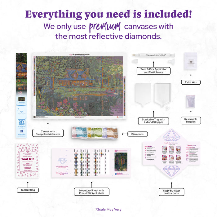 Diamond Painting Sweet Memories 40.6" x 27.6" (102.8cm x 69.9cm) / Square With 71 Colors Including 2 ABs and 5 Fairy Dust Diamonds / 116,053