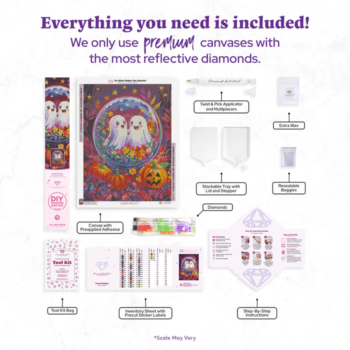 Diamond Painting Sweet Seance 22" x 29" (55.6cm x 73.7cm) / Round with 55 Colors including 4 ABs and 4 Fairy Dust Diamonds / 54,136