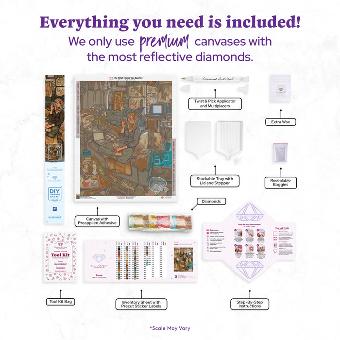 Diamond Painting Tarots 25.6" x 31.9" (65cm x 80.9cm) / Square With 61 Colors Including 2 ABs and 4 Fairy Dust Diamonds / 84,825