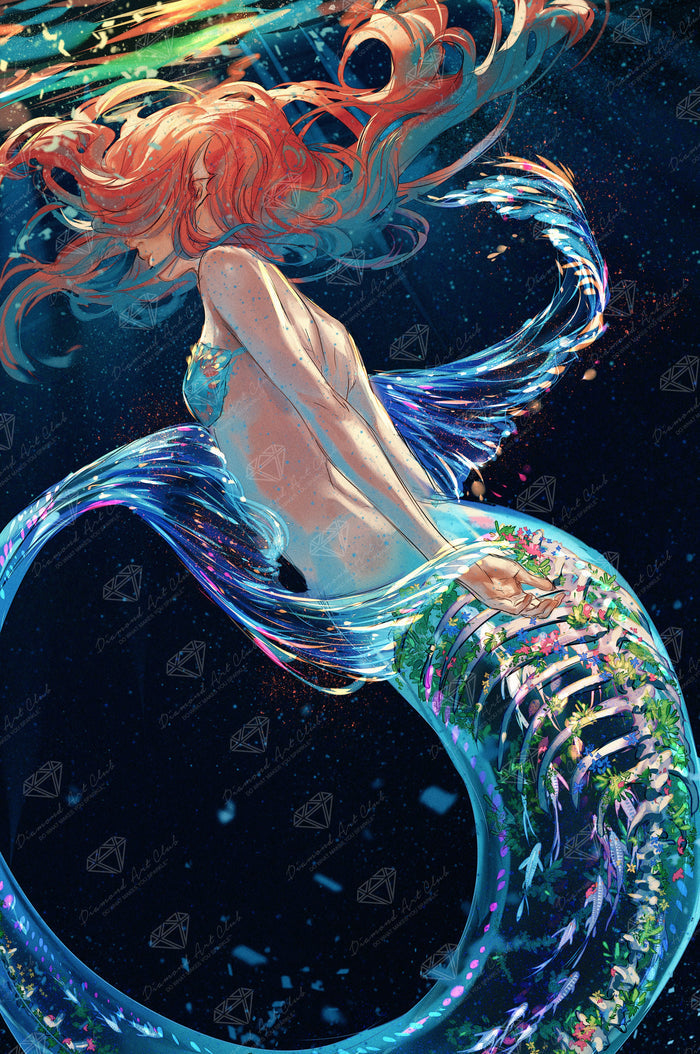 Diamond Painting Terrarium Beneath the Sea 25.6" x 38.6" (65cm x 97.8cm) / Square with 97 Colors including 3 ABs and 3 Fairy Dust Diamonds / 102,573