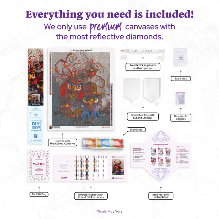 Diamond Painting That Bird 22" x 28" (55.8cm x 70.7cm) / Square with 62 Colors including 3 ABs and 4 Fairy Dust Diamonds / 63,616