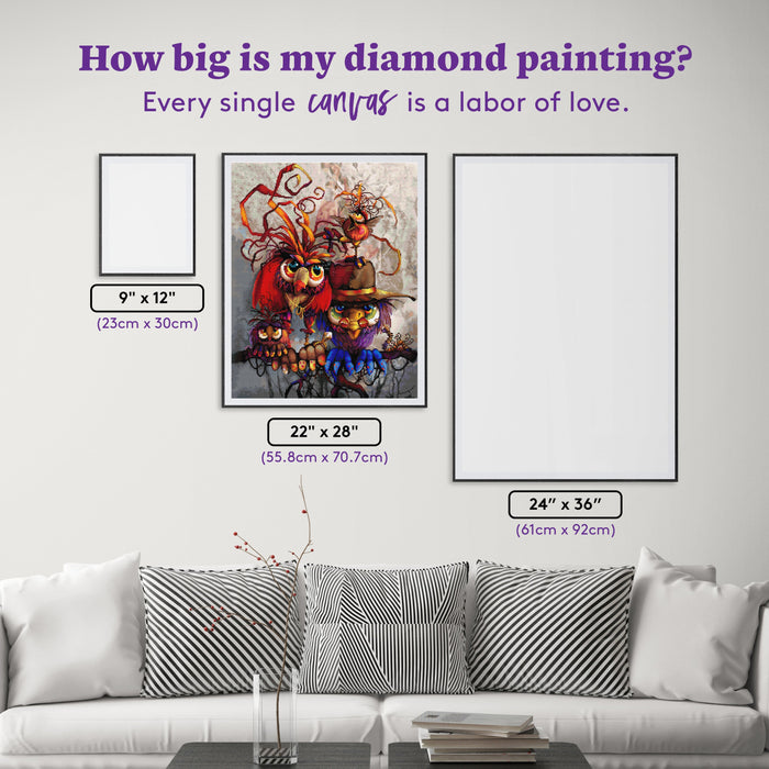 Diamond Painting That Bird 22" x 28" (55.8cm x 70.7cm) / Square with 62 Colors including 3 ABs and 4 Fairy Dust Diamonds / 63,616
